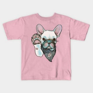 High Five French Bulldog White Kids T-Shirt